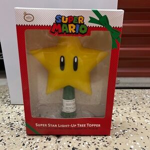 Nintendo Super Mario 9" Super Star Light Up LED Plug In Christmas‎ Tree Topper